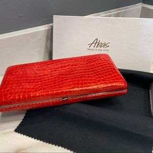 Abas Emma clutch valet wallet. Used once- no blemishes. Red leather